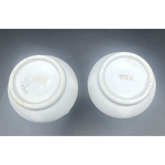 VTG Lefton Vanity Set 1752 White Hand Painted w/ Gold Trim Powder Vases/Bottles - Picture 9 of 12